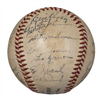 1951 New York Giants National League Champions Team Signed Baseball With 28 Signatures Including Mays, Irvin & Durocher (PSA/DNA)